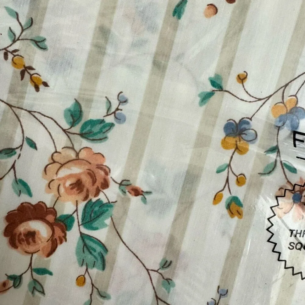JCPenney Vintage Susan Striped Floral Full Size Fitted & Flat Sheet Set NEW